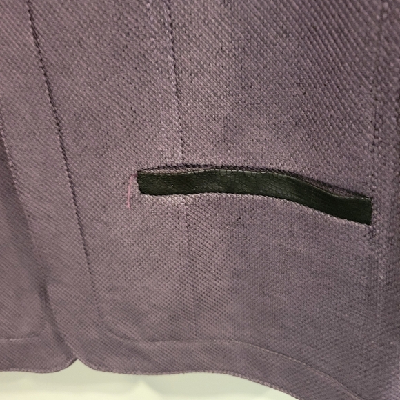 Kim Rogers Chocolate Brown Open Front Blazer Jacket Lined Black trim 12P - Picture 3 of 9